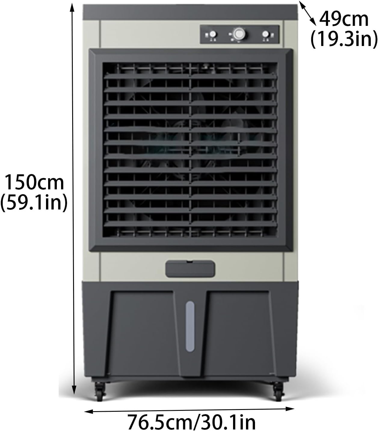 Portable Air Conditioners, Evaporative Air Cooler with Water Tank and Wheel, 3 in 1 Swamp Cooler Thats Blow Cold Air for Room(76.5 * 49 * 150cm)