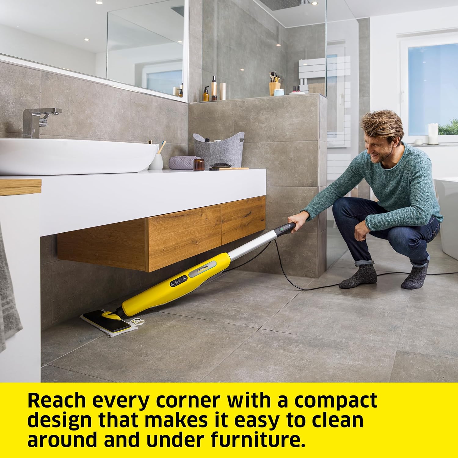 Kärcher - SC 3 EasyFix Steam Cleaner Steam Mop - Upright - For Hard Floors and Carpet - Rapid 30 Second Heat-Up