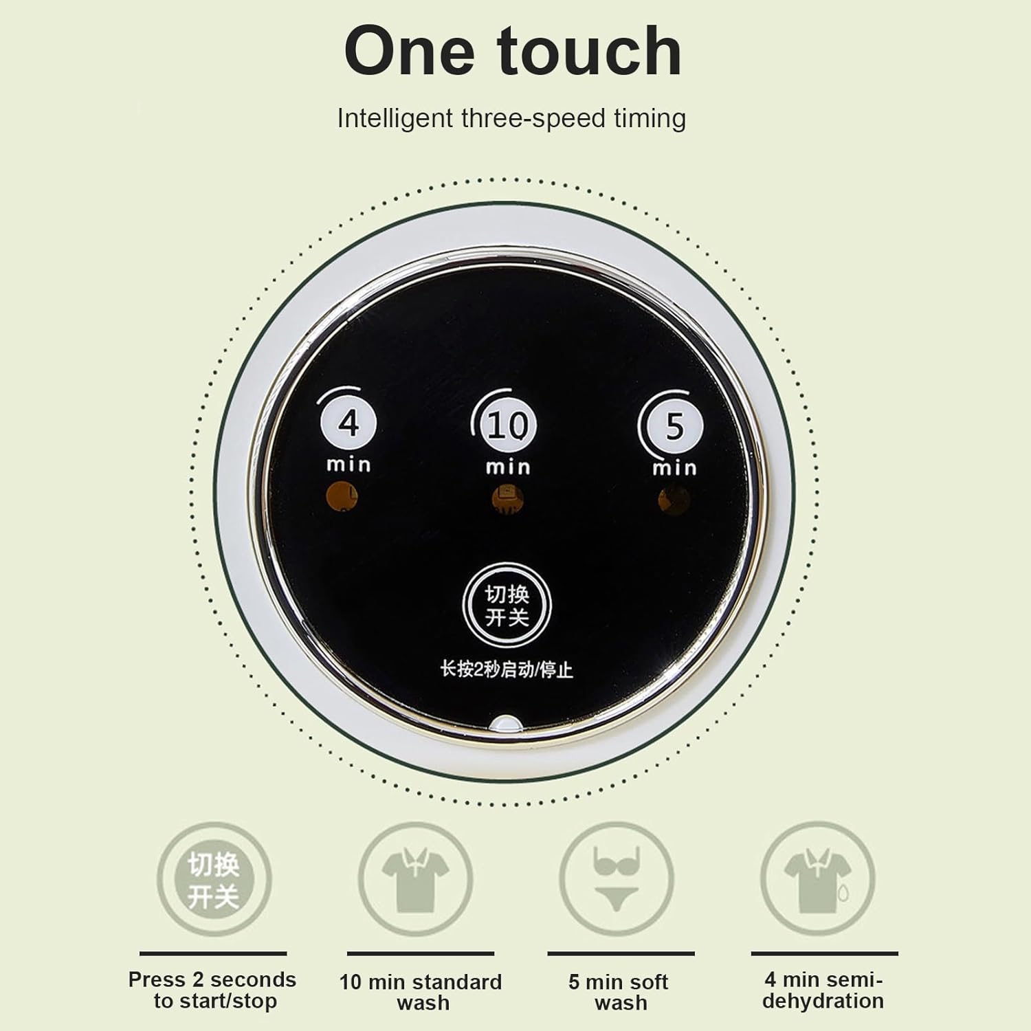 WHYATT Portable Mini Folding Washing Machine, Folding,4.5L Deep Cleaning, Suitable for Apartments, Dormitories, Camping