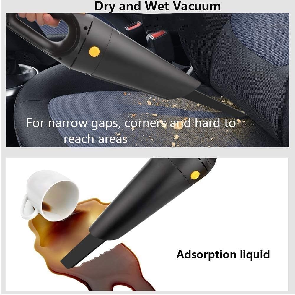Handheld Auto Vacuum Cleaner for Car Wet and Dry Dual Use,High Power, Handheld Vacuums,6kpaPowerful Suction Mini Vacuum Cleaners (Color : White, Size : B)