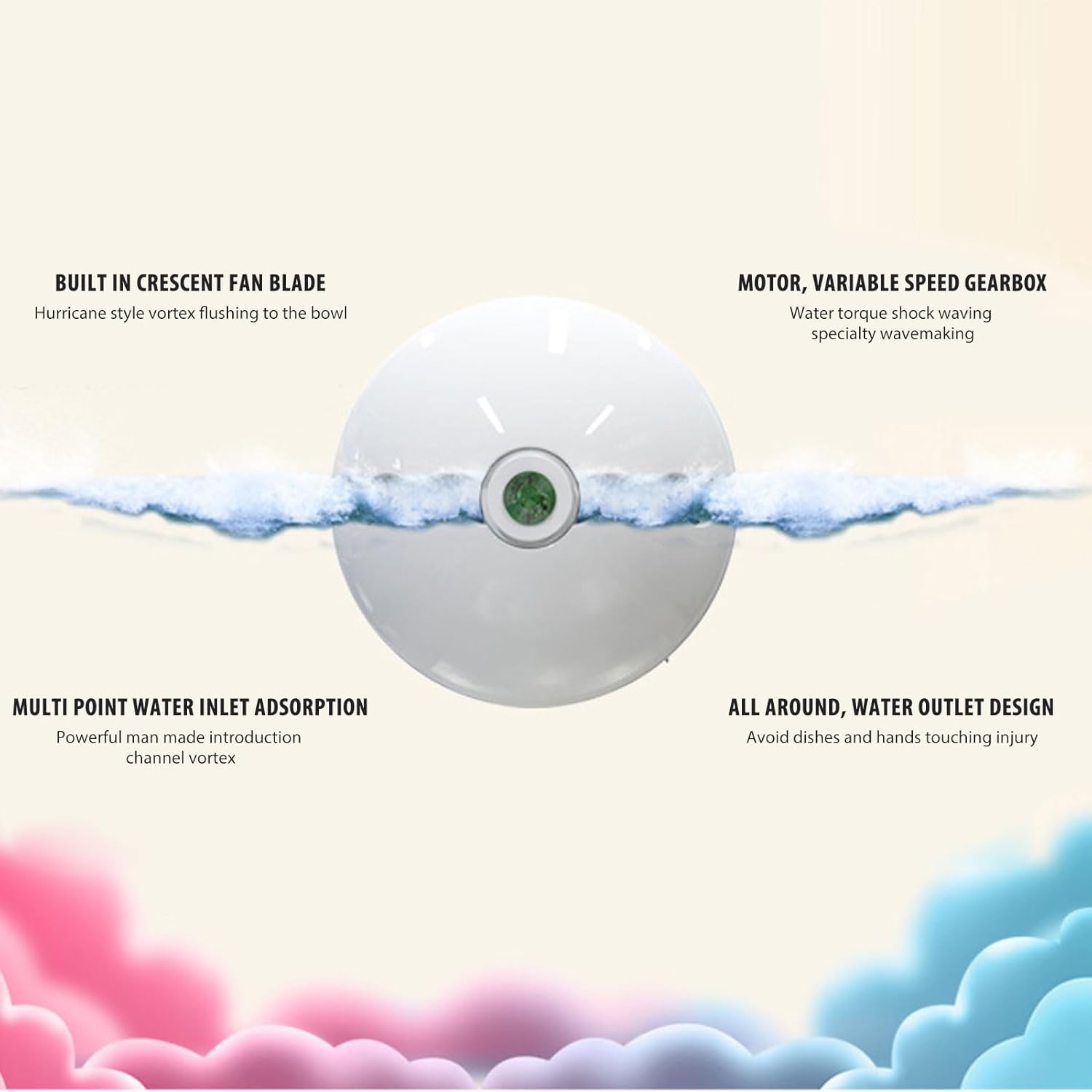 Compact Dishwasher, Mini Ultrasonic Turbine Washing Machine, Portable Washer with with Suction Cups for Home Travel College Room RV Apartment Use (Green)