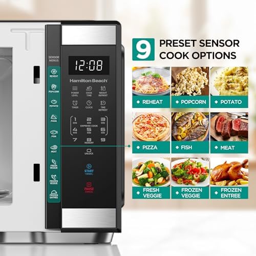 Hamiltan Beach 1.1 Cu. Ft. Countertop Microwave Oven, Stainless Steel