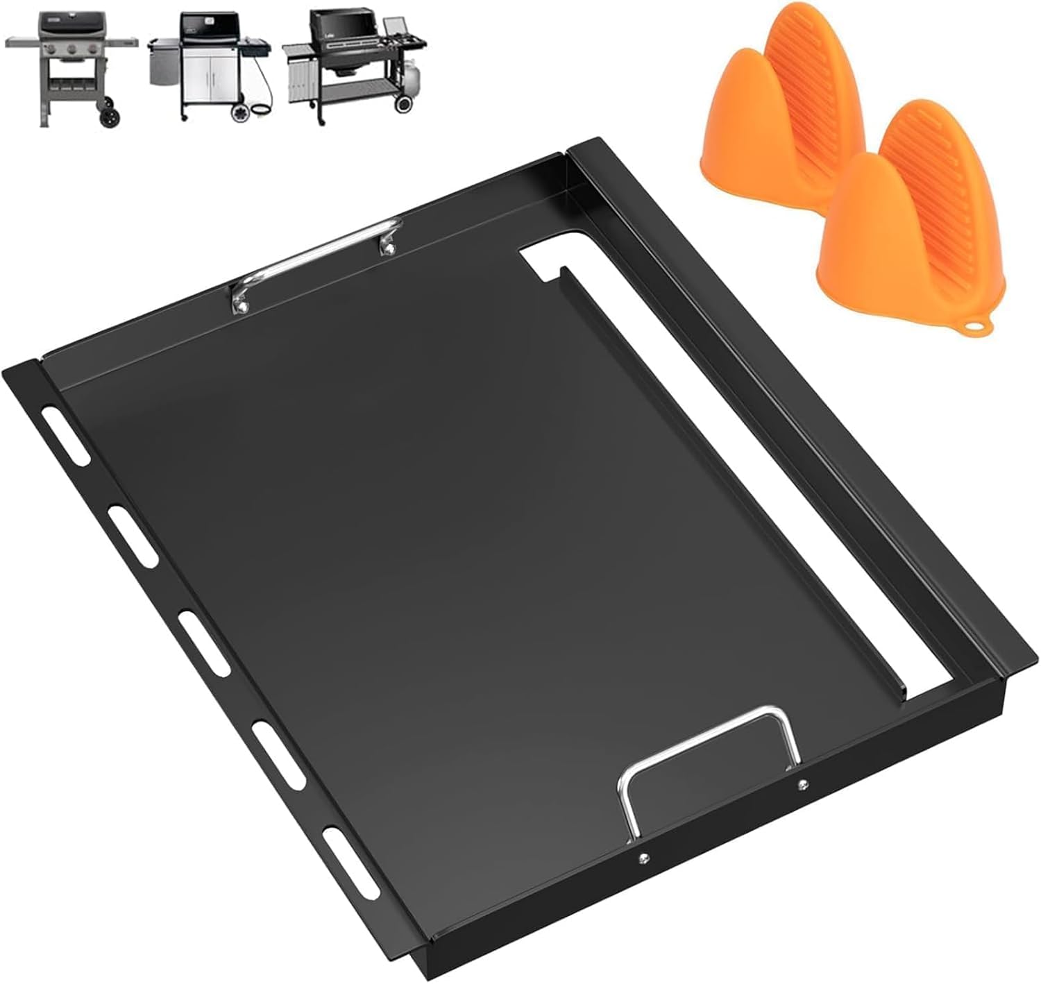 6787 Full Size Griddle for Weber GS4 Spirit II & I E310 E320 S310 S320,Spirit S315, E315 Spirit 2 Grill Flat Top Insert w/Handles,7638 Replacement Parts for Weber Genesis Silver/Gold B/C,Carbon Steel