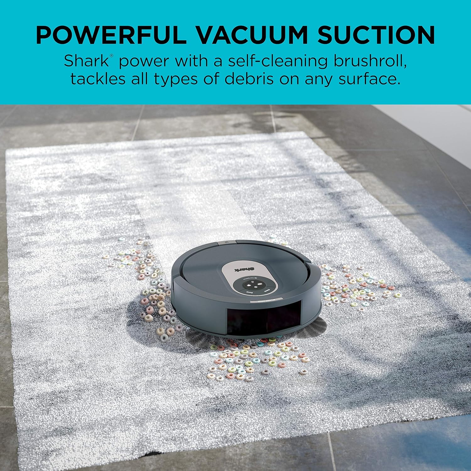 Shark AI Robot Vacuum, Smart Mapping|Scheduling|Pet Hair Pick Up|Logical Navigation, Black/Silver (RV2001), Carpet