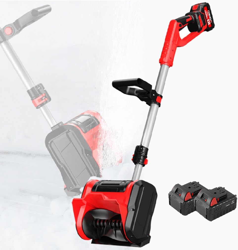 Cordless Snow Shovel for 20V Battery, Brushless Cordless Snow Blower, Battery Snow Blower (2battery) for Patio, Playground, Farm