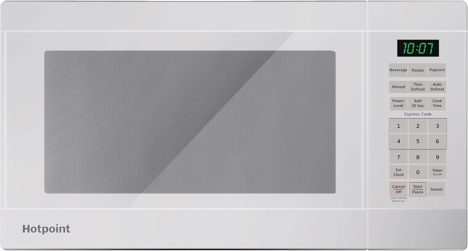 Hotpoint RES1072DTWW 0.7 Cu. Ft. Capacity Countertop Microwave Oven, White