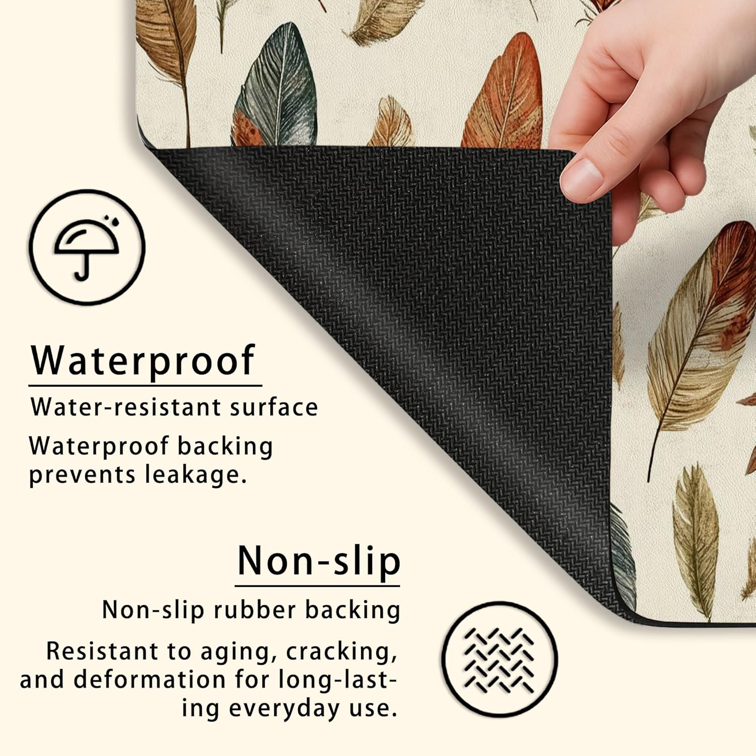 Leaf Pattern Washer Dryer Top Protector Mat, Autumn Botanical Design Laundry Machine Dust Covers, Eco-friendly Anti-slip Waterproof Washer And Dryer Mats for Laundry Room 24x24 Inch