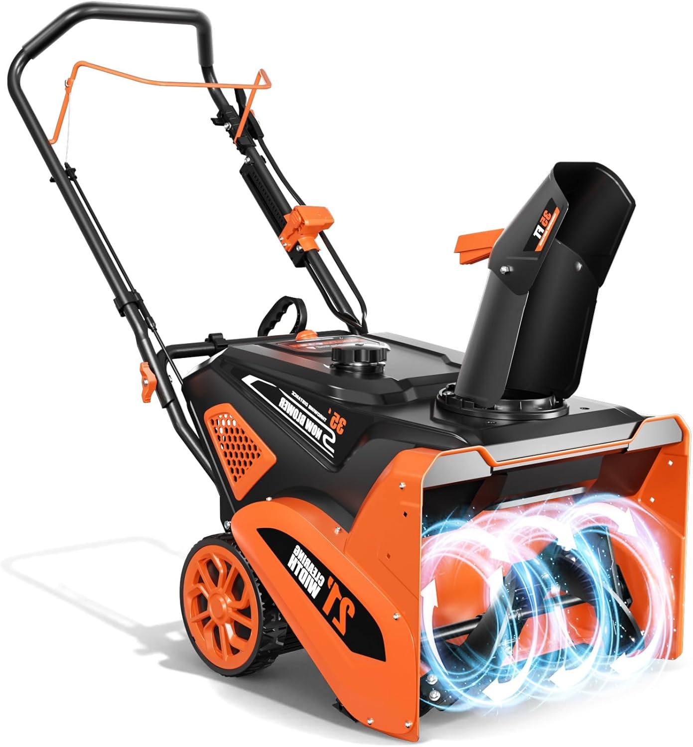 Gas Snow Blower 21 Inch 212cc Single-Stage Snow Thrower with 35 Ft Throw Distance, Snow Blower Gas Powered with 180° Rotating Chute for Driveway & Sidewalk Clearing