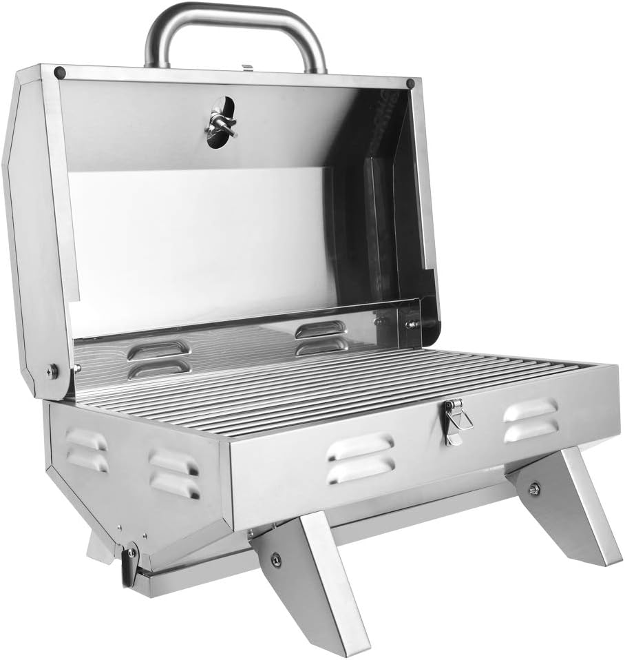 Portable Grill Propane Gas Grill Tabletop Style, Stainless Steel Gas Oven, Foldable 12000 BTUs