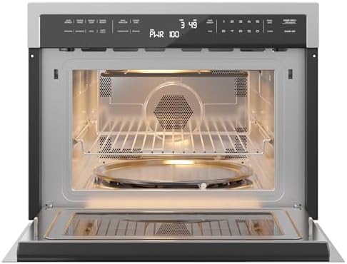 KoolMore 24 Inch Built-in Convection Oven and Microwave Combination with Broil, Soft Close Door, 1000 Watt Power, Stainless Steel Finish, Touch Control LCD Display