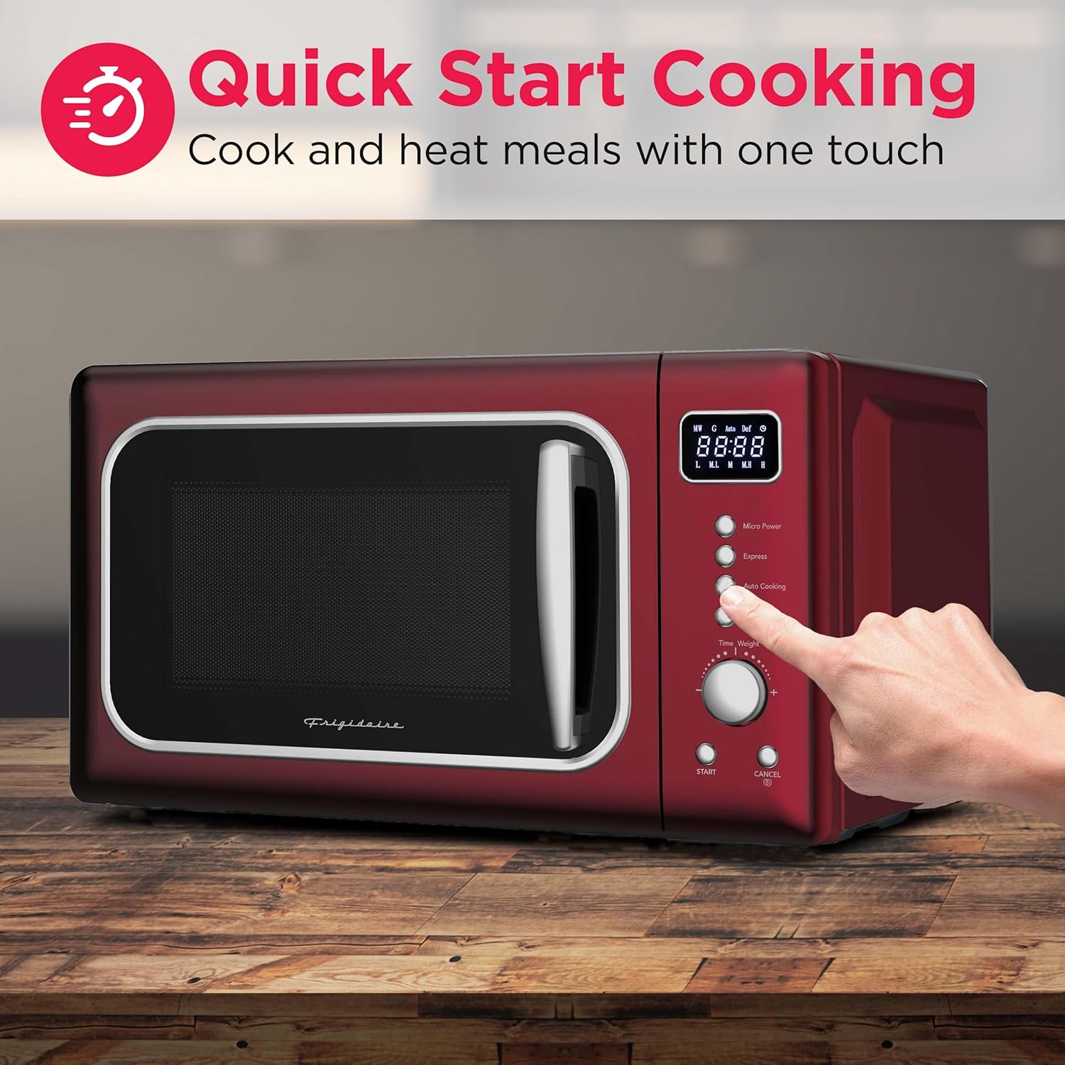 FRIGIDAIRE EMW788RETRO 0.7 cu. ft. Retro Microwave, Red-Silver