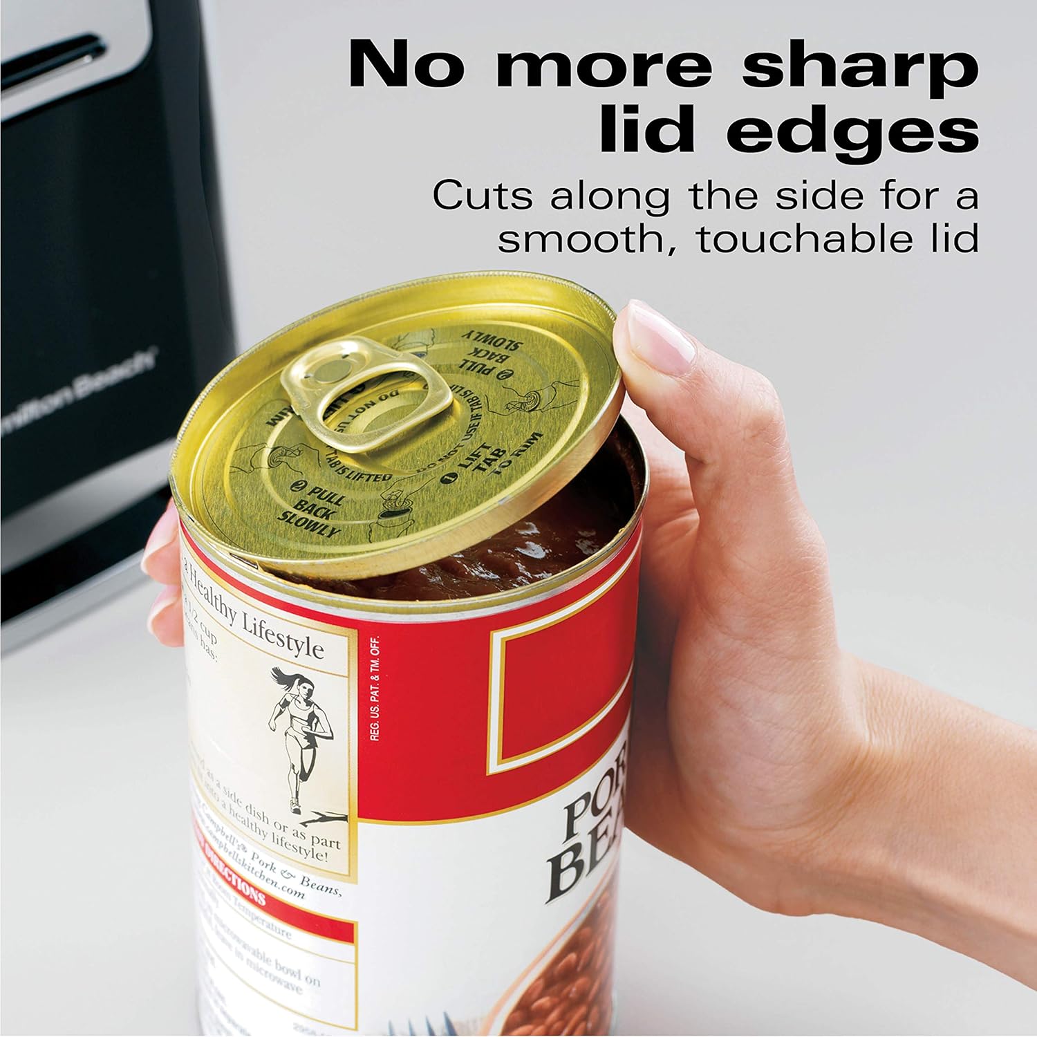 Hamilton Beach Wave Crusher Blender with 40oz Glass Jar & Beach (76606ZA) Smooth Touch Electric Automatic Can Opener with Easy Push Down Lever, Extra Tall, Black and Chrome