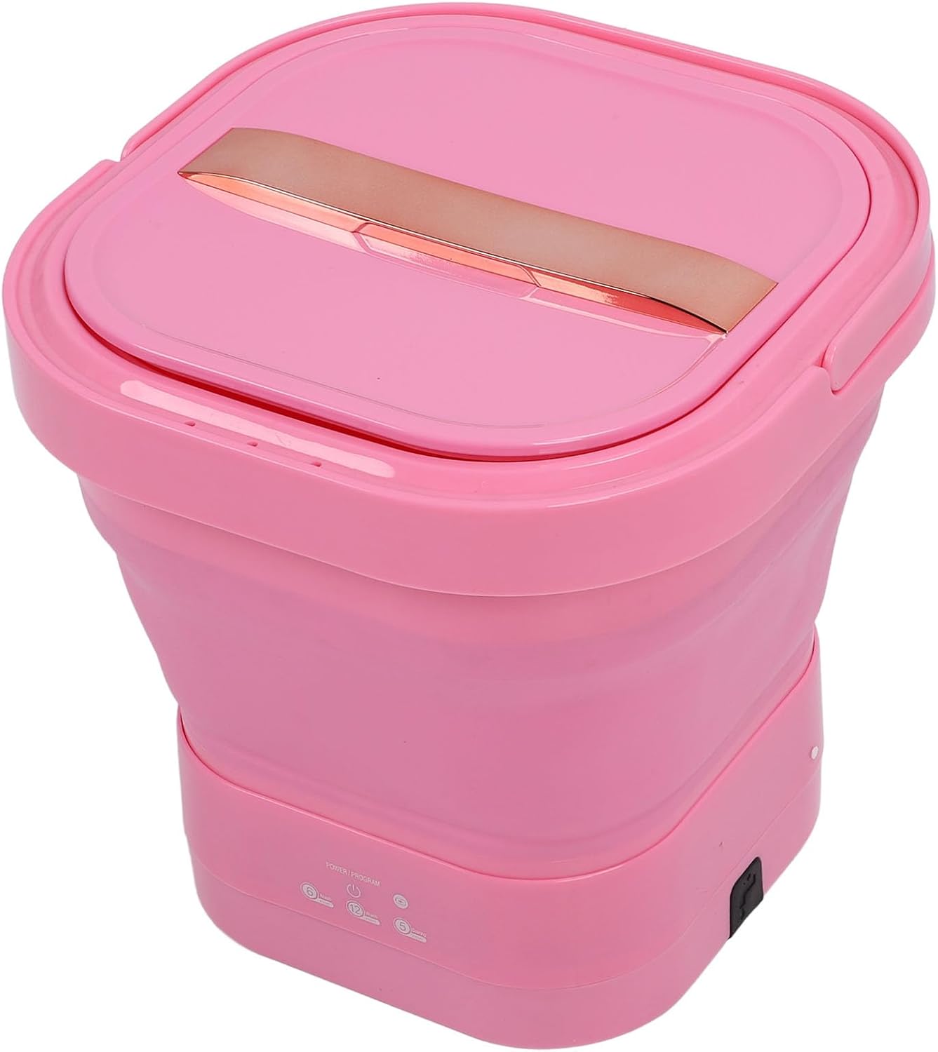Folding Washing Machine Portable Mini Foldable Washer Dryer Rechargeable Underwear Washing Machine for Travel Camping Apartment Dorms Silicone Material 1766g (Roseate)
