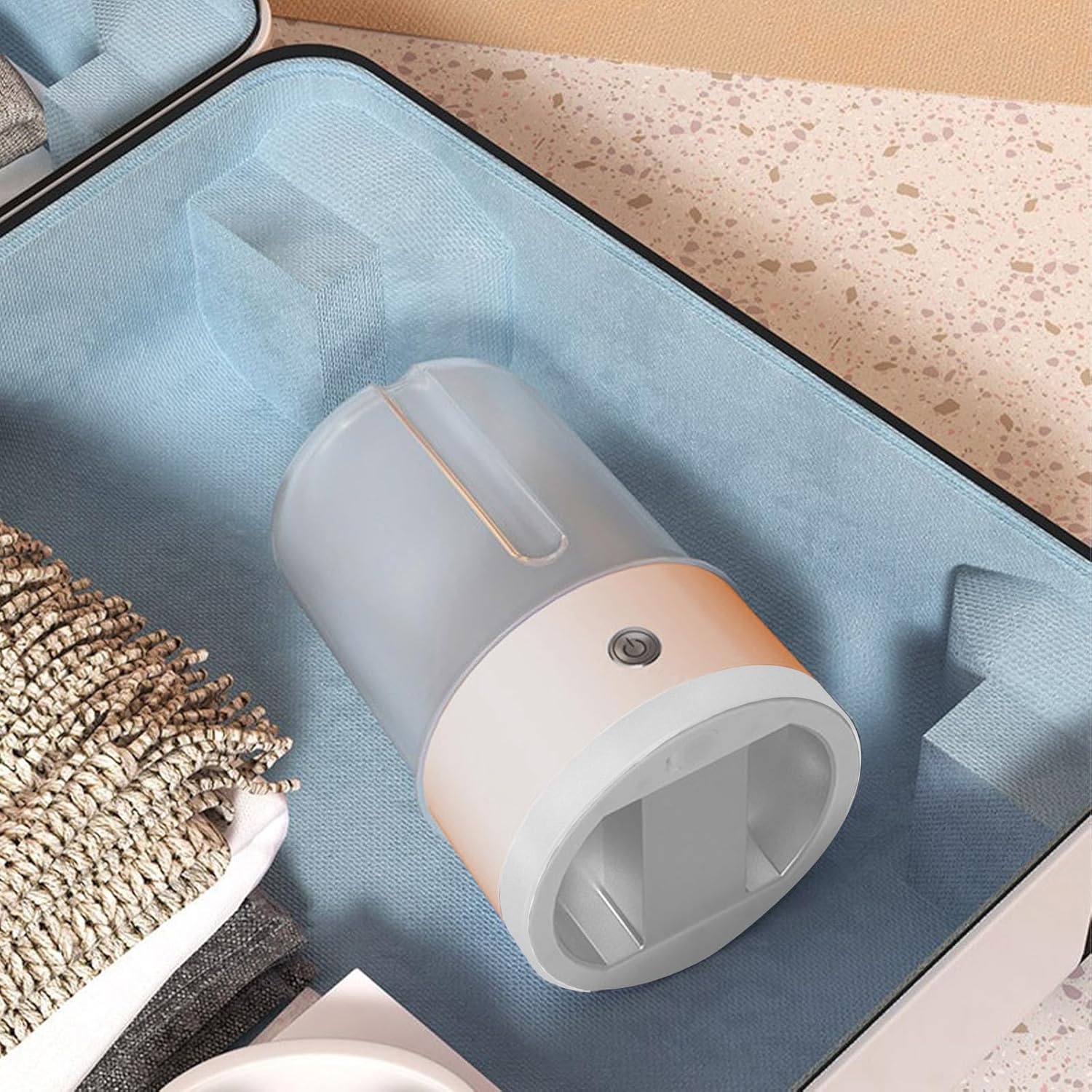 Portable Rechargeable Cordless Mini Washing Machine, Underwear Washing Machine, 4000mAh, 1L Capacity, Compact Quiet Mini Fully Automatic Washing Machine for Bras, Underwear & Socks (Pink)