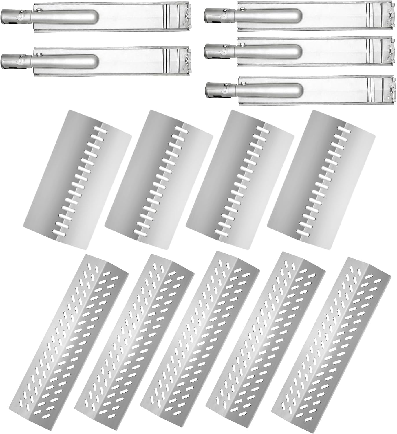 Grill Replacement Parts Cast Stainless Steel 5 pcs 16631 Flavorizer Bars 4 pcs 16520 Heat Plate and 5 pcs 16516 Burners for Bull Angus Grill Blaze Lion Cal Flame Tamer Gas Grill