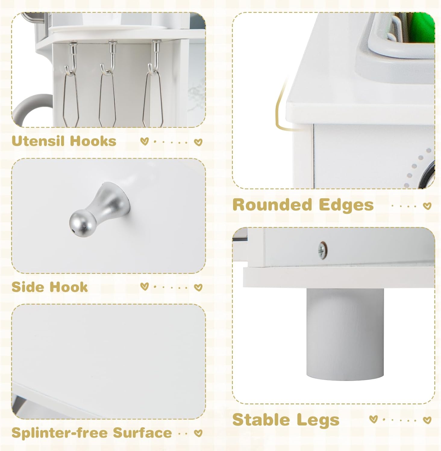 Costzon Corner Play Kitchen, Wooden Kids Kitchen Playset w/Water Circulation, Real Light & Sound, Microwave, Range Hood, Stove, Oven, Toy Kitchen Set for Kids Toddlers, Gift for Boys Girls 3+ (Grey)