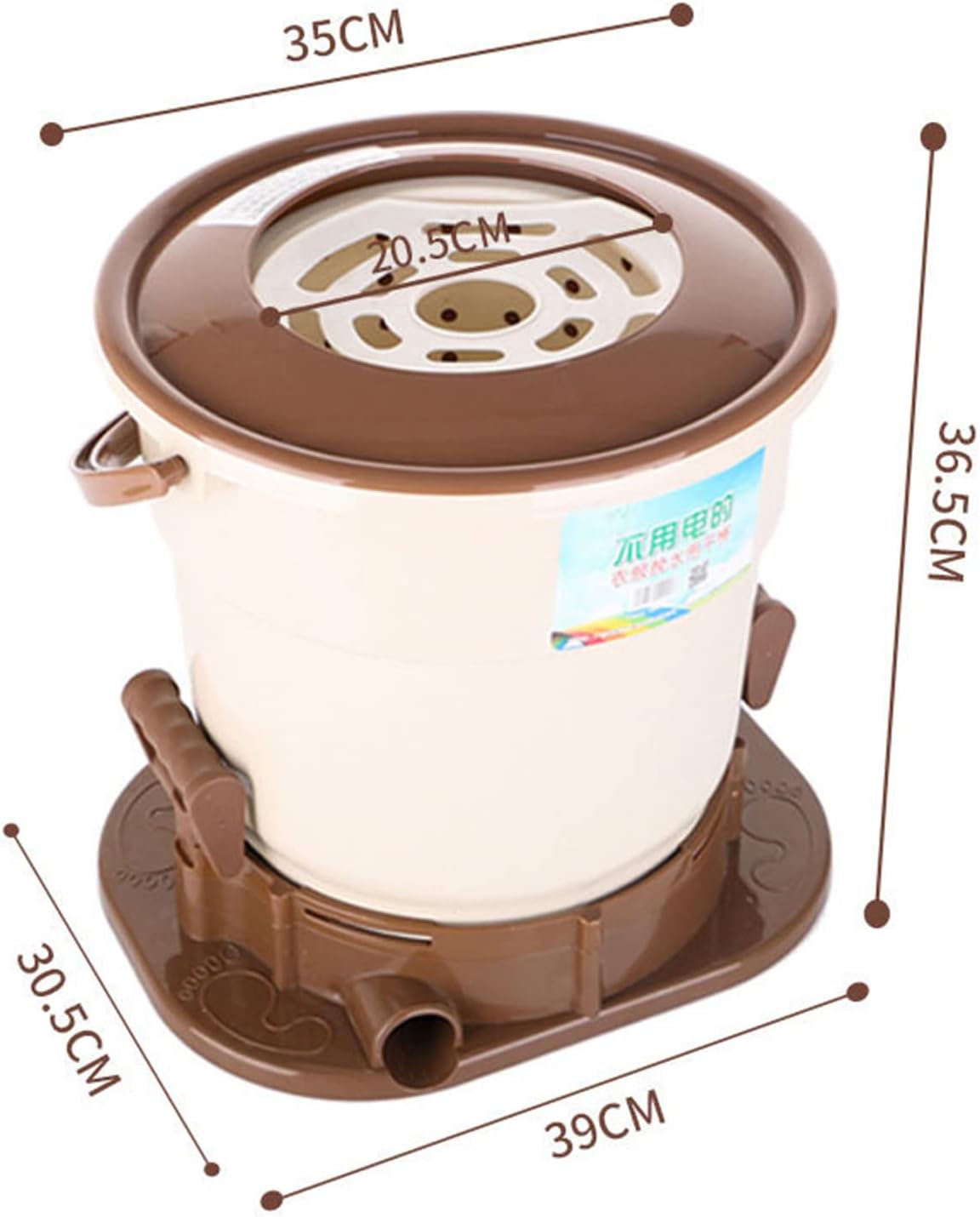 Portable Spin Dryer Mini Non-Electric Manual Laundry Drying Machine, Compact Clothes Dryer Non-Electric Manual Dehydrator with Drain Pipe, for RV's/Camping/Workout/Blackout Emergency Use