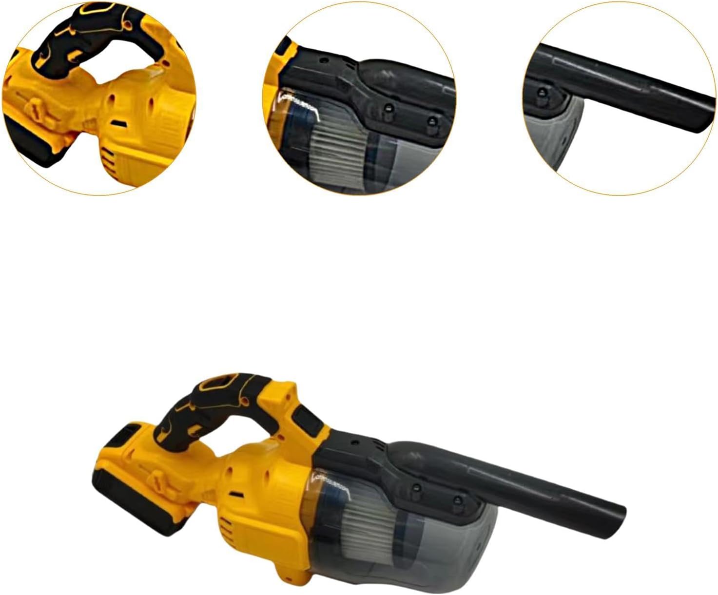 Portable Vacuum for Car and Home with HEPA Filter, Yellow