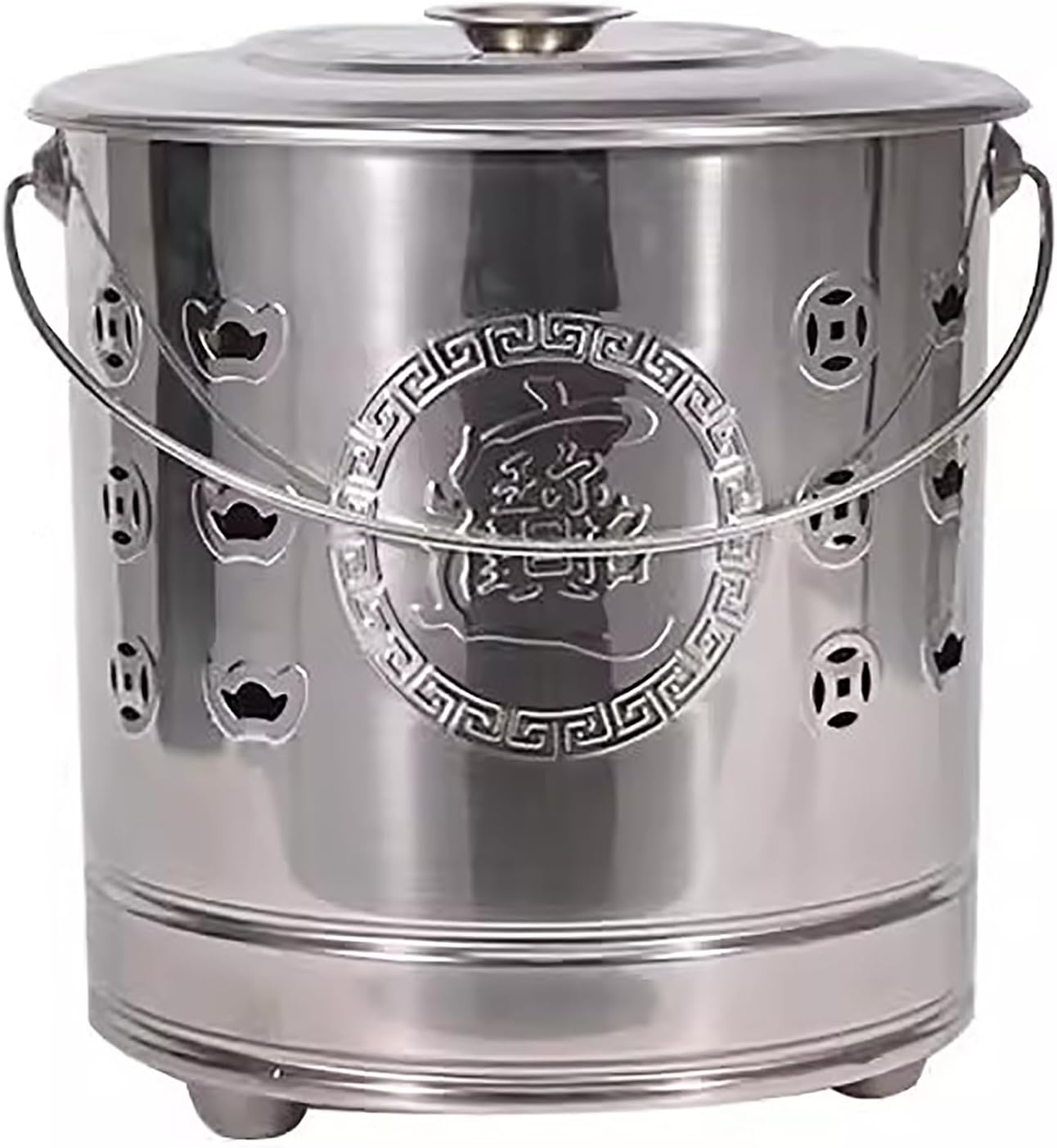 Incinerator Burn Barrel，Stainless Steel Fire Pit Burn Barrel with Lid Handle – Large Outdoor Incinerator for Paper, Leaves, and Trash(X-Large)