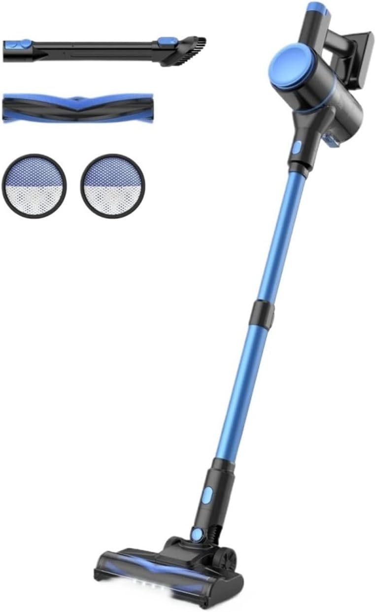 Compatible with INSE,N8 Cordless Vacuum Cleaner,25Kpa Suction 2200mAh Battery Lightweight Stick Vacuum for Hardwood/Carpet Home Cleaning Appliances(N8 Blue)