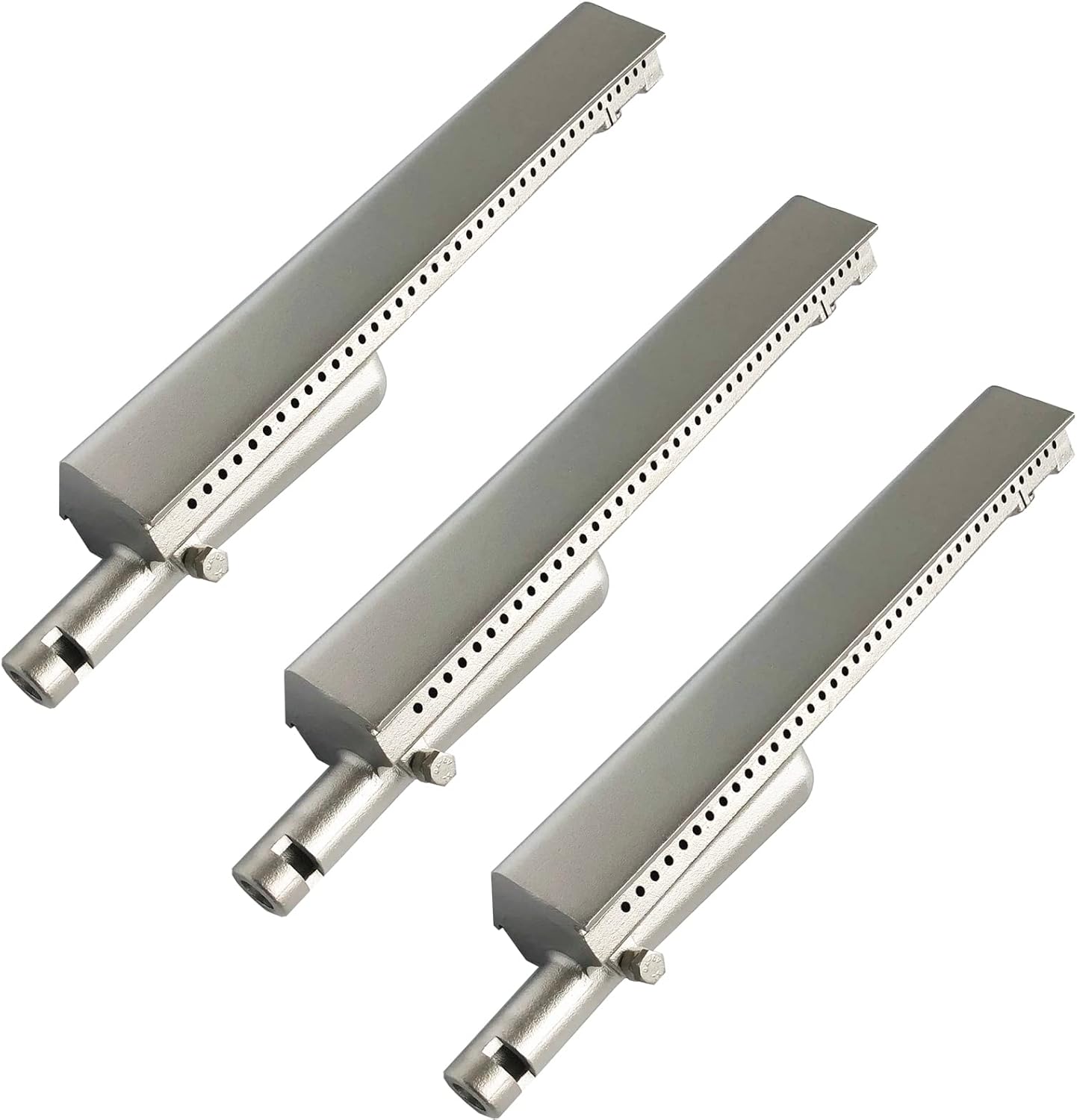 𝙐𝙥𝙜𝙧𝙖𝙙𝙚𝙙 SS304 3 Pack 13 3/4“ Heavy Duty Cast Stainless Steel BBQ Grill Burners Replacement Parts for Charbroil, Centro, Front Avenue, Costco Kirkland, Thermos Gas Grills. Save Your Old Grill