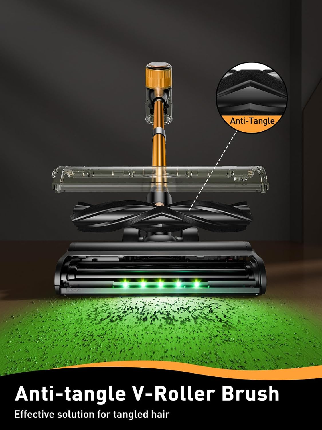 Cordless Vacuum Cleaner, 40Kpa 8 in 1 Powerful Suction Lightweight Stick Vacuum Cleaner for Home, LED Display, 3 Suction Modes, 45Mins Detachable Battery Vacuum for Hard Floor Carpet Pet Hairs