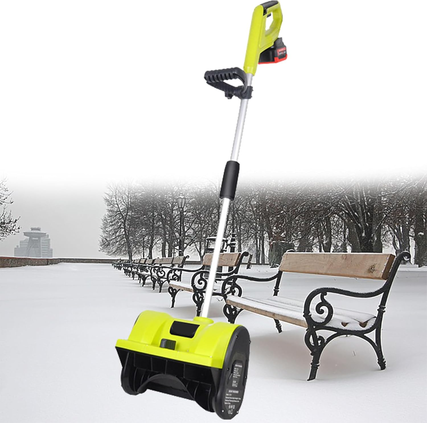 Electric Cordless Snow Shovel, 32cm Width, Battery Snow Blower, with 2 Battery & Quick Charger