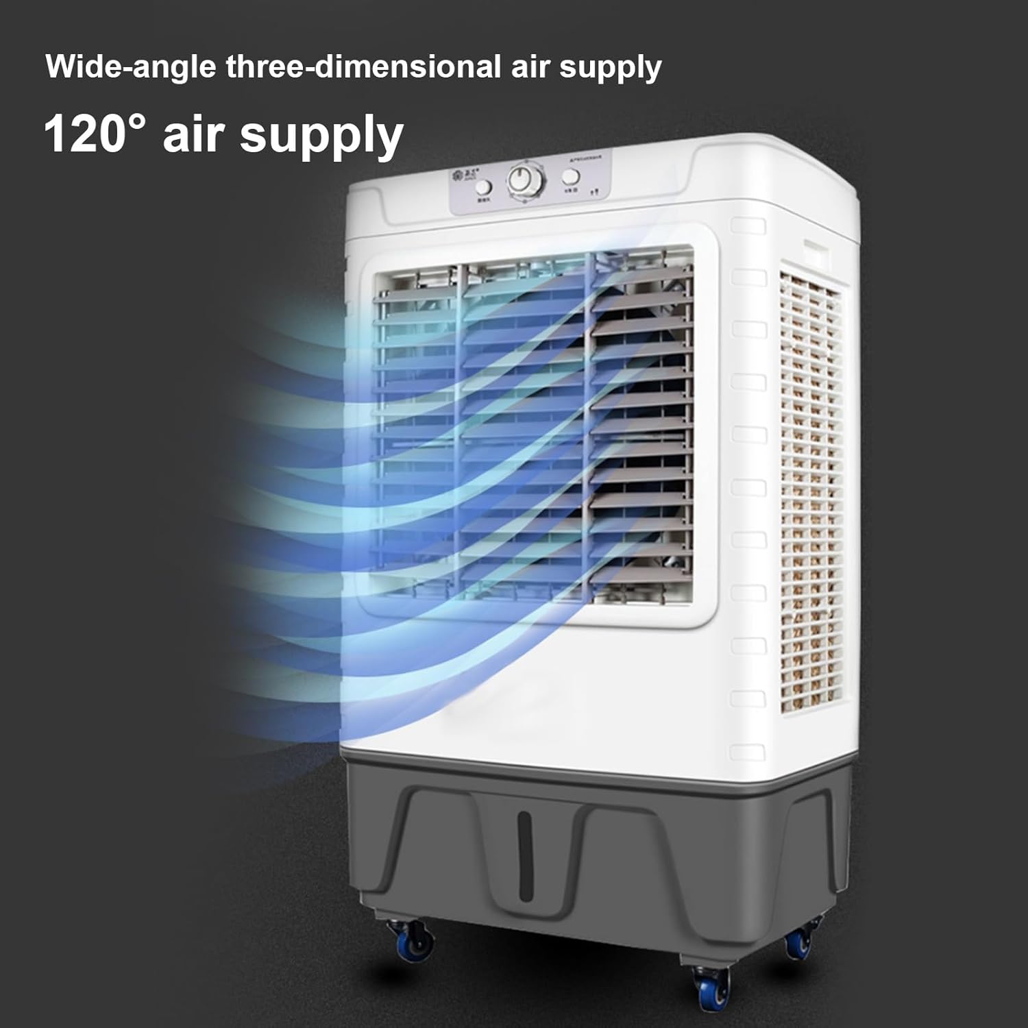 Evaporative Air Cooler, Swamp Cooler Air Conditioner, 120° Oscillation Swamp Cooler, 3 Wind Speeds for Outdoor Indoor Use