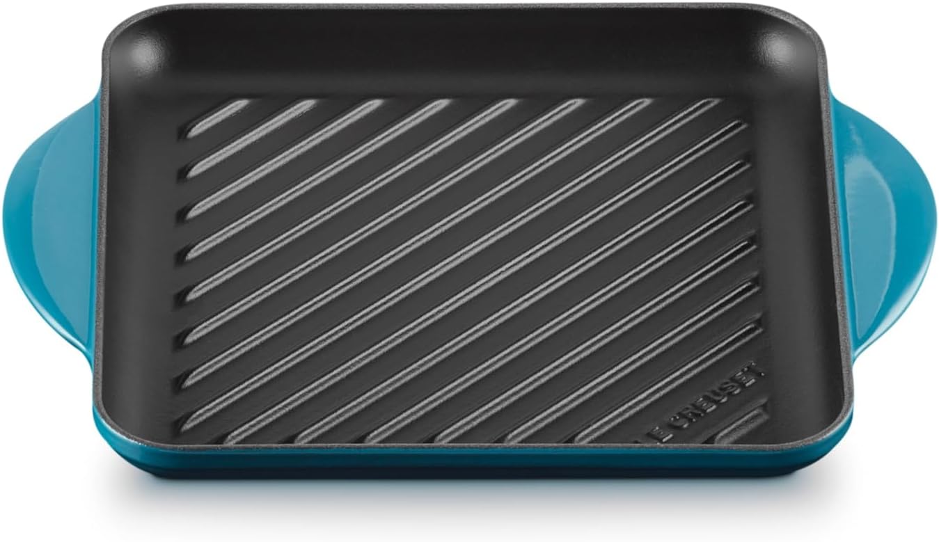 Le Creuset Enameled Cast Iron Square Grill, 9.5