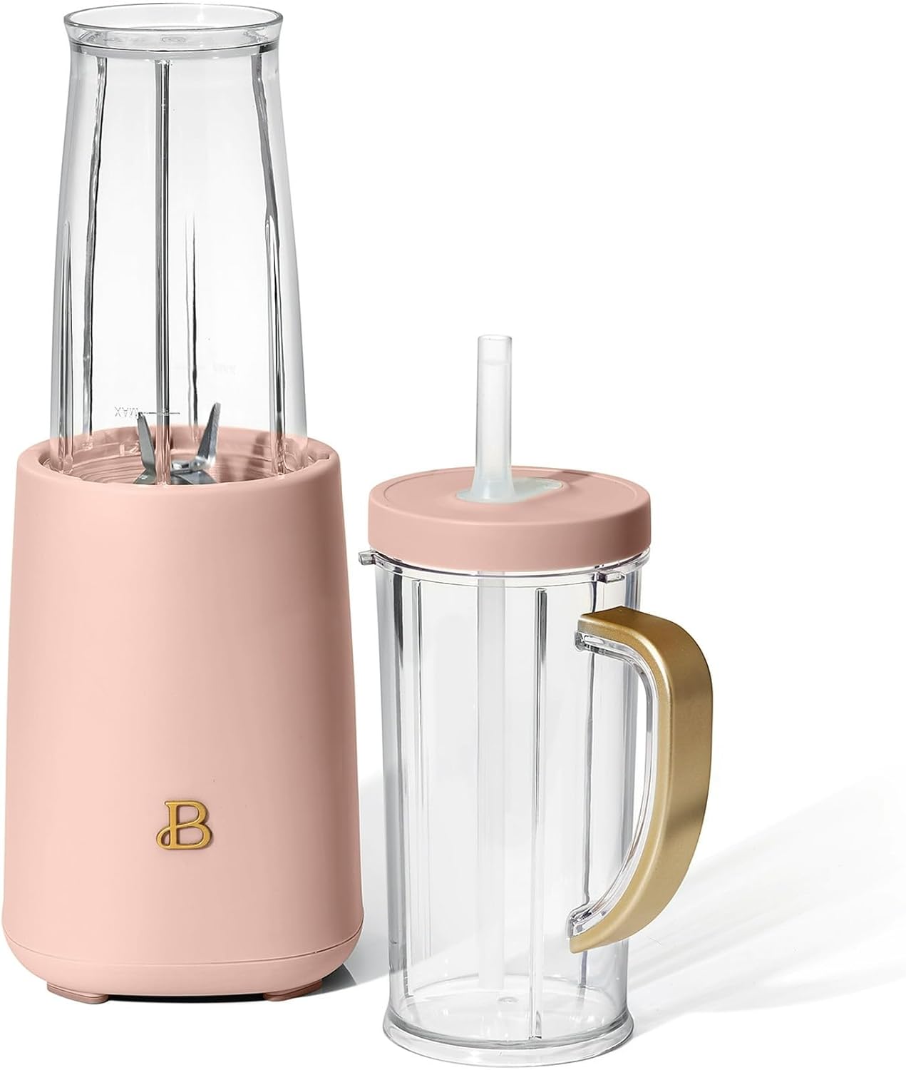 Beautiful Personal Blender Set with 12 Pieces, 240 W, Rose by Drew Barrymore