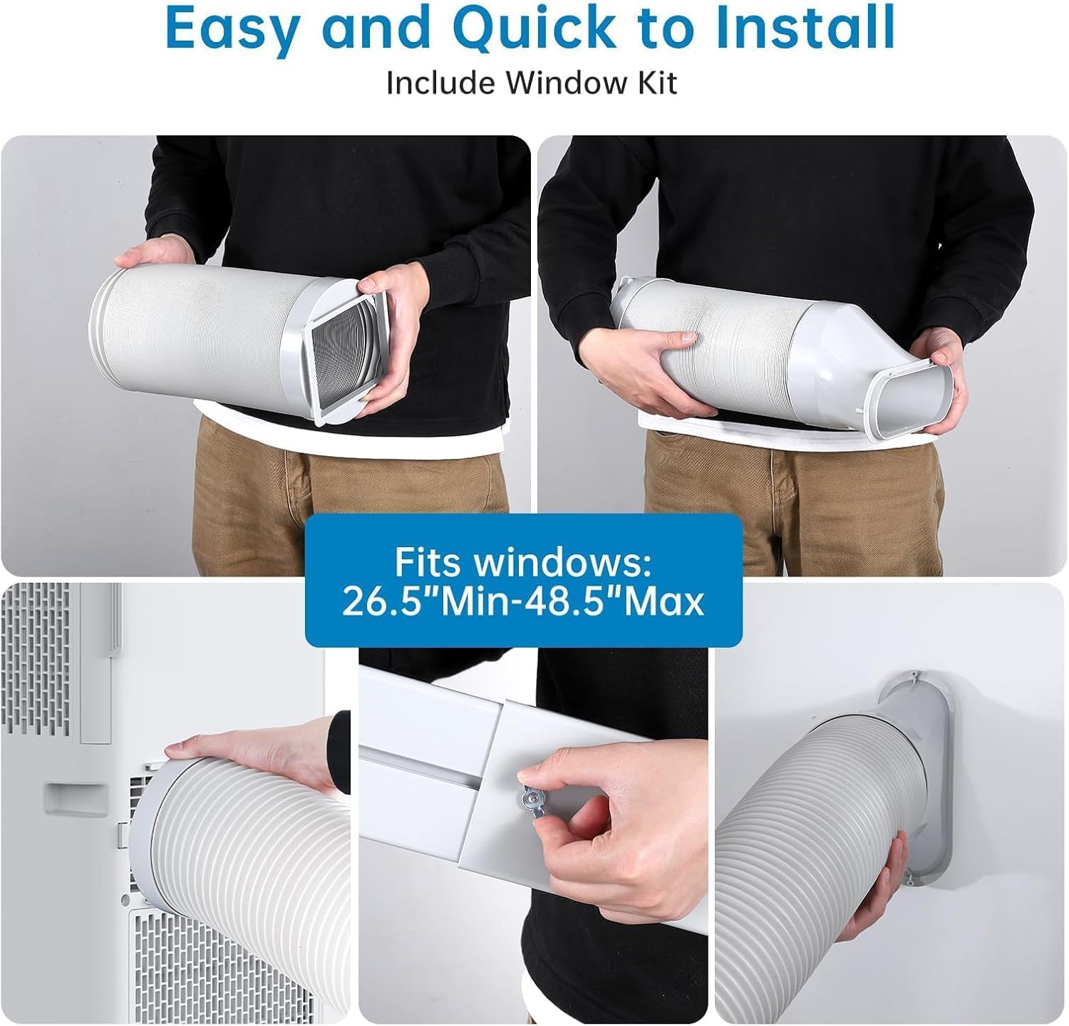 8000 BTU Portable Air Conditioner - 3-In-1 Cooling, Dehumidifying & Fan, Low Noise 54dB and Easy Mobility, Smart Control, Air Quality Enhancement for Home & Office