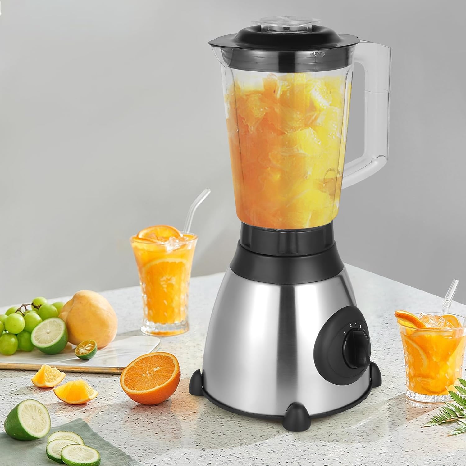 1.6L/ 54.11Oz Countertop Blender, 800W Smoothie & Food Processing Blender with Four-Tooth Blade and Two-Tooth Blade, Multifunctional Mixer for Crushing, Mixing, Stirring
