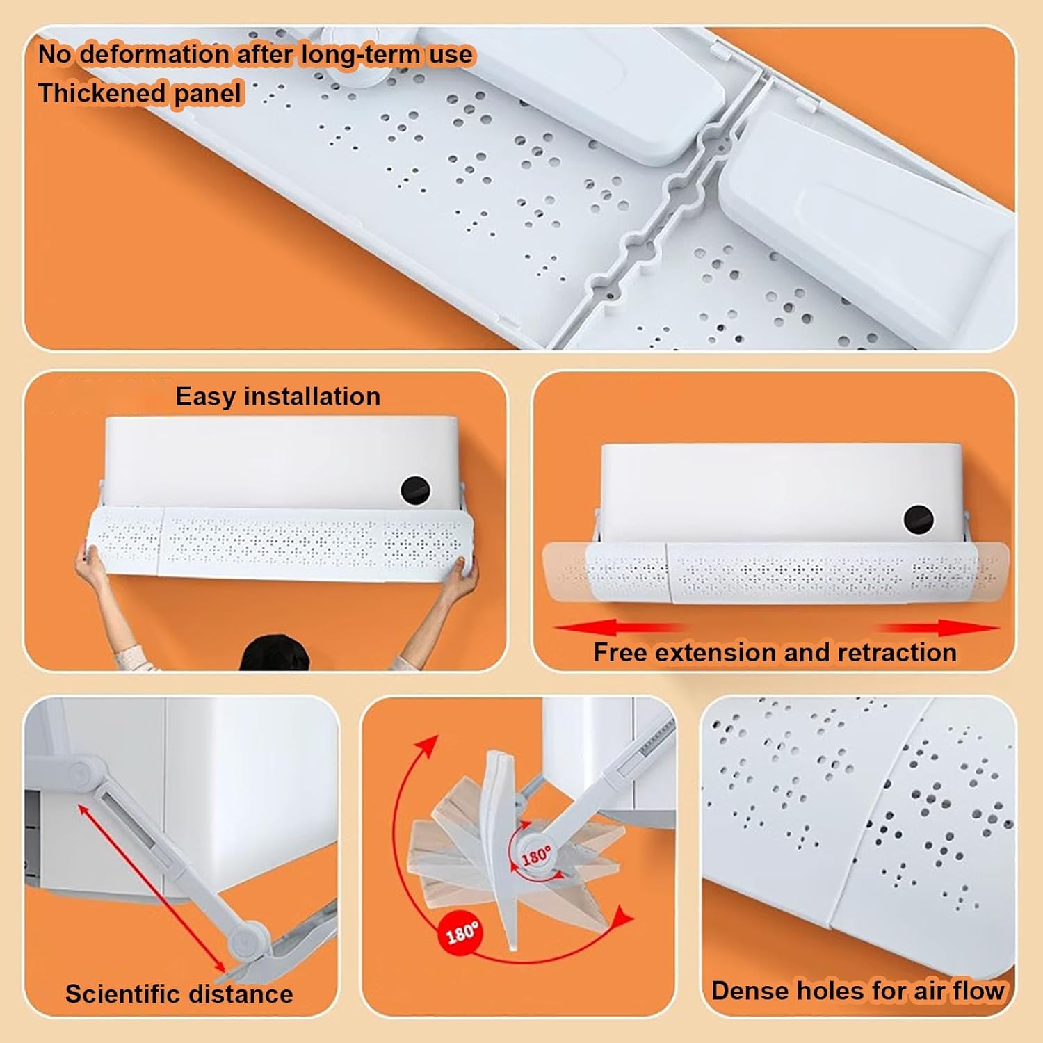Air Conditioner Deflector, Air Conditioning Baffle, Adjustable length, Ac wind Deflector of Anti-Direct Wind Design