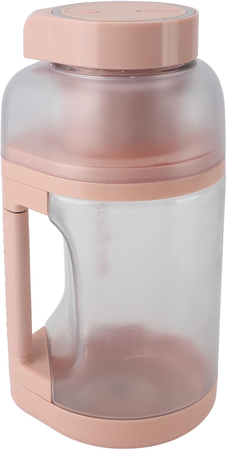Portable Blender Cup 1500ml Large Capacity USB Rechargeable Multifunctional Cordless Juicer Cup for Fruits Vegetables with ABS Material (Rose)