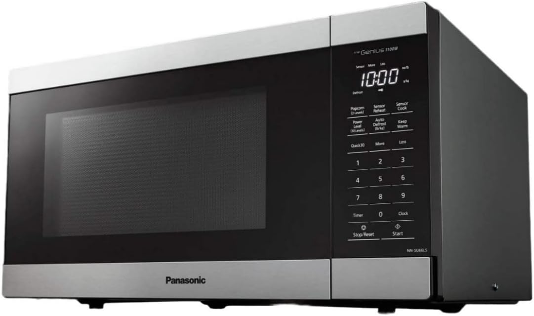 Panasonic Microwave Oven, 1.3 cu. ft. 1000W Countertop Microwave with Genius Sensor Cooking - NN-SU66LS (Stainless Steel)
