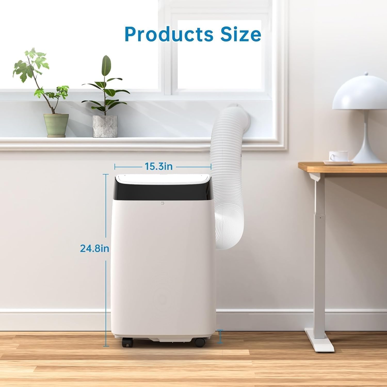12,000 BTU Portable Air Conditioner Cools Up to 550 Sq. Ft., Portable AC Unit with Dehumidifier and Fan, Stand AC Units for Room, Quiet Operation, Remote Control, 24 Hours Timer, White Top