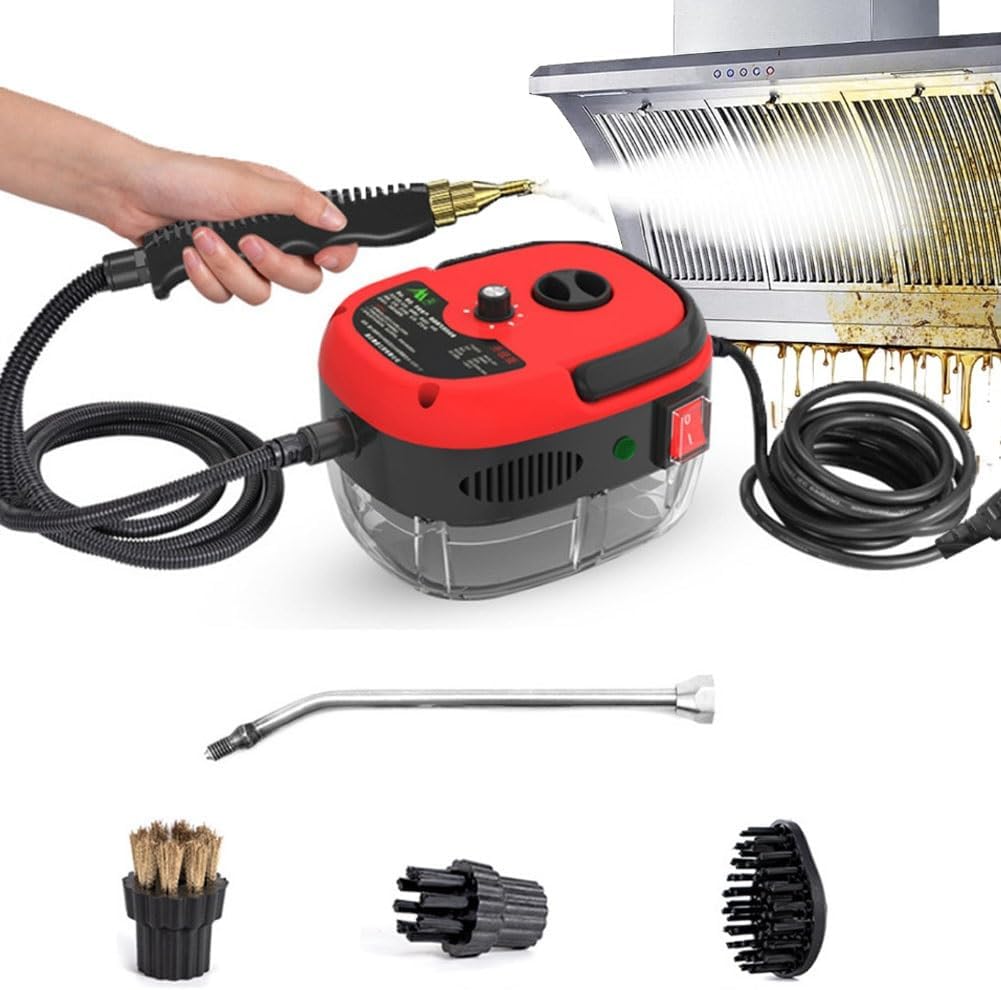 Steam Cleaner, 2500w Steam Cleaner Handheld, Portable Steam Cleaner for Car, Steam Machine, High Pressure Steam Cleaners, for Home Kitched, Car Couch, Furniture Floors(Red)