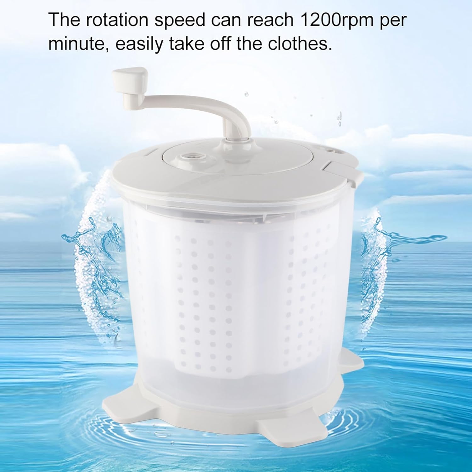 Portable Washing Machine, Hand Cranked Manual Non Electric Clothes Washer and Clothes Spin Dryer with Dehydration Basket Pads, Underwear Laundry Washer for Dorms, Apartments
