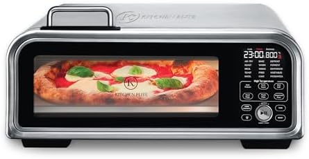 Kitchen Elite 15 in 1 Digital Toaster Oven Air Fryer Combo with Touch Panel and 12 Inch Pizza Capacity, Stainless Steel, Silver