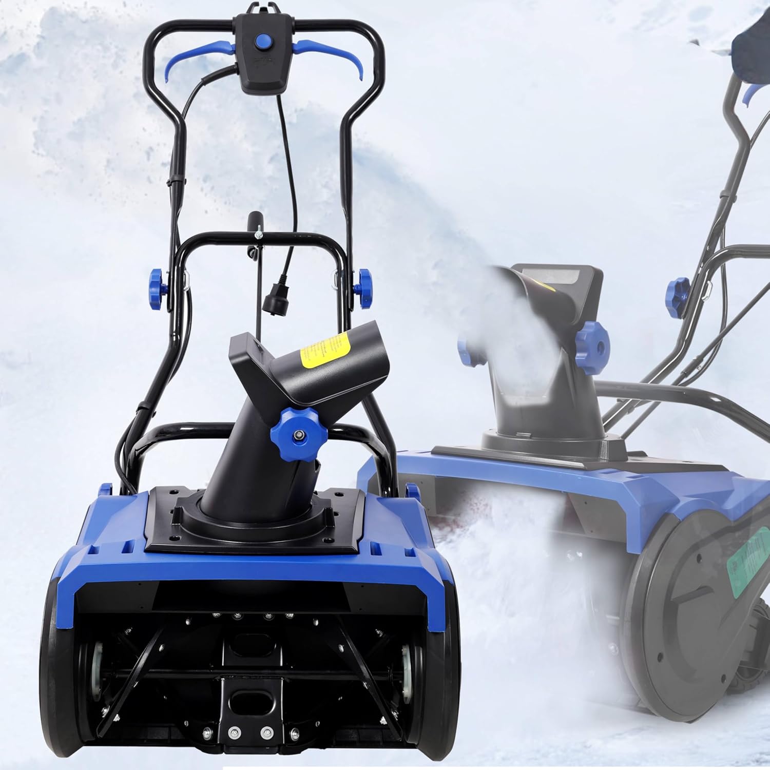 KEIKI Large Corded Snow Shovel, 20 Inch Electric Snow Blower with Wheels for Cars Driveway, Adjustable Handle Snowblower Shovels for Sidewalk Snow Removal, 30ft Throwing Distance, Easy Assembly, Blue