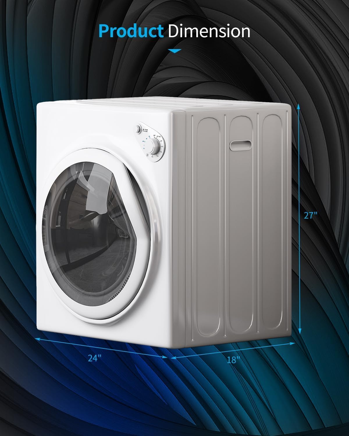 Portable Clothes Dryer,13LBS Dryer with Stainless Steel Tub,110V Electric Portable Clothes Dryer and 4 Mechantical Drying Modes,Timer (White)