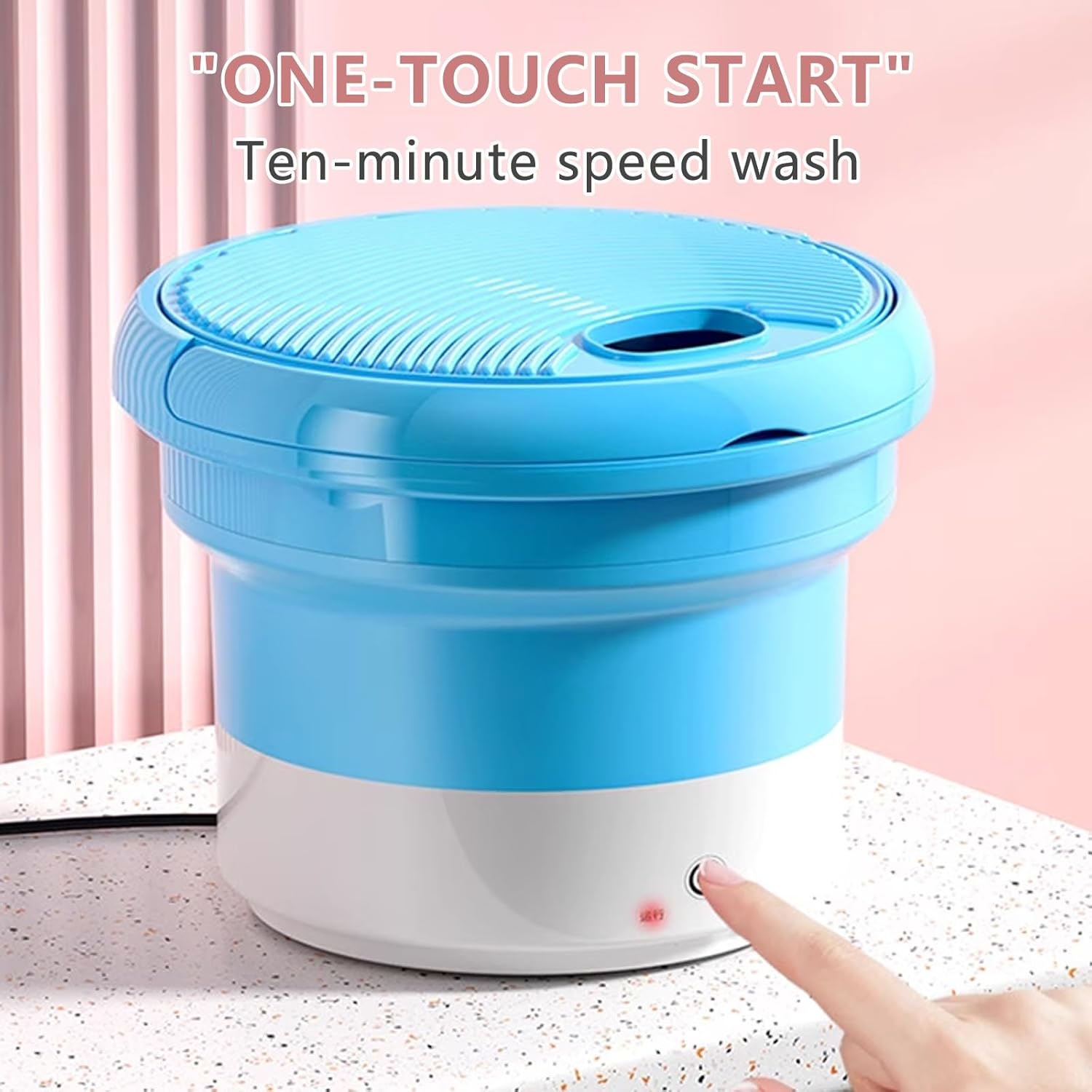 8.5L Foldable Portable mini Washing Machine Compact Washer with Spin Dryer Portable Washer for Underwear Socks Ideal for Travel rv Dorm Washing Machine(Blue)