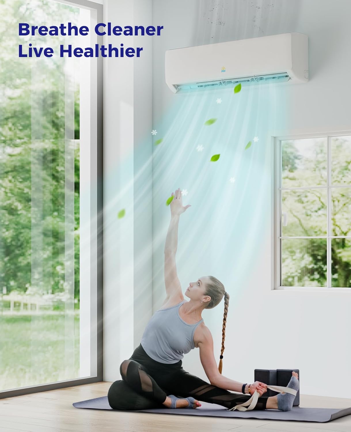 18000 BTU Mini Split Ac/Heating System - 19 SEER2 Mini Split AC Unit with Heat Pump, 230V Energy Efficient Ductless AC Unit Up to 1250 Sq.Ft with Installation Kit