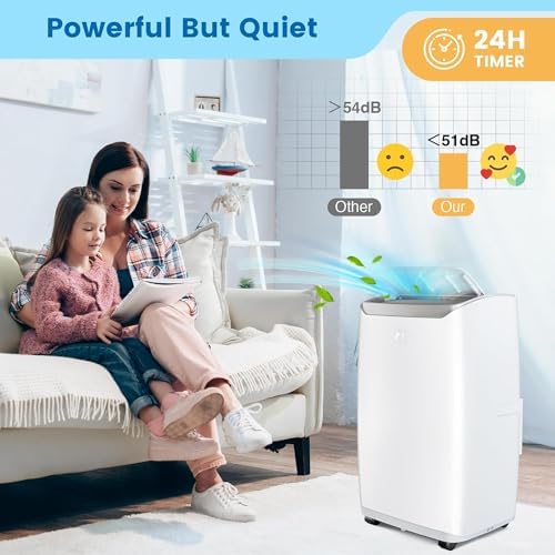 Portable Air Conditioner, 12000BTU Air Conditioner Unit with Remote Control, Cool, Fan and Dry Functions, Portable AC with Sleep Mode/24Hrs Timer, Low Noise, Fast Cooling for 550 Sq.Ft