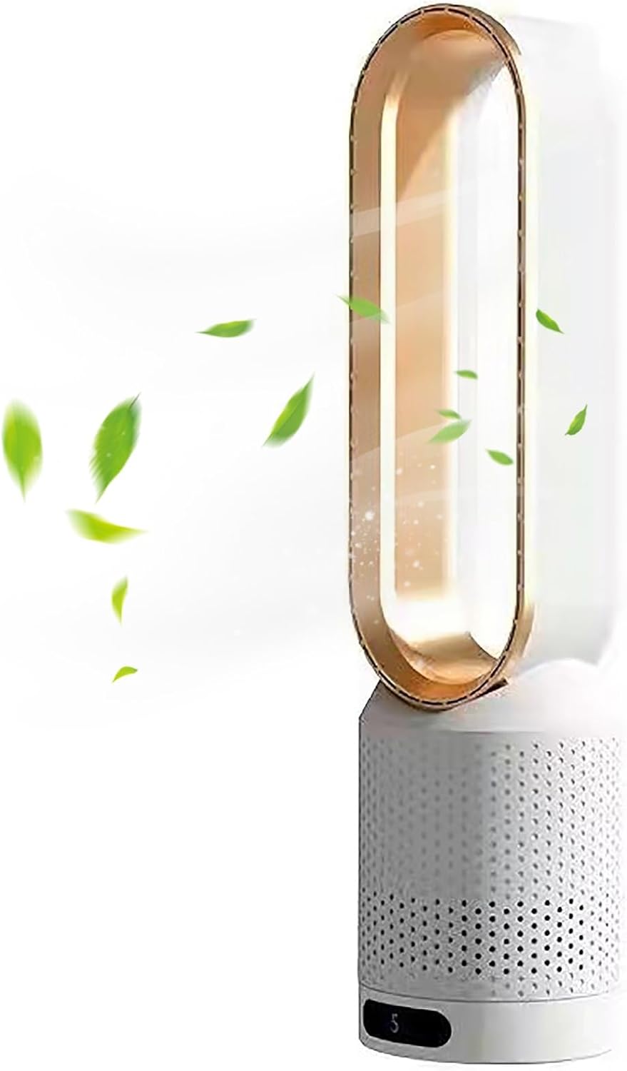 Tower Fan for Bedroom, Bladeless Fan, Portable Air Circulation Fan, Quiet Cooling Floor Fan, Matches Perfectly with a Variety of Home Décor Styles(Gold)