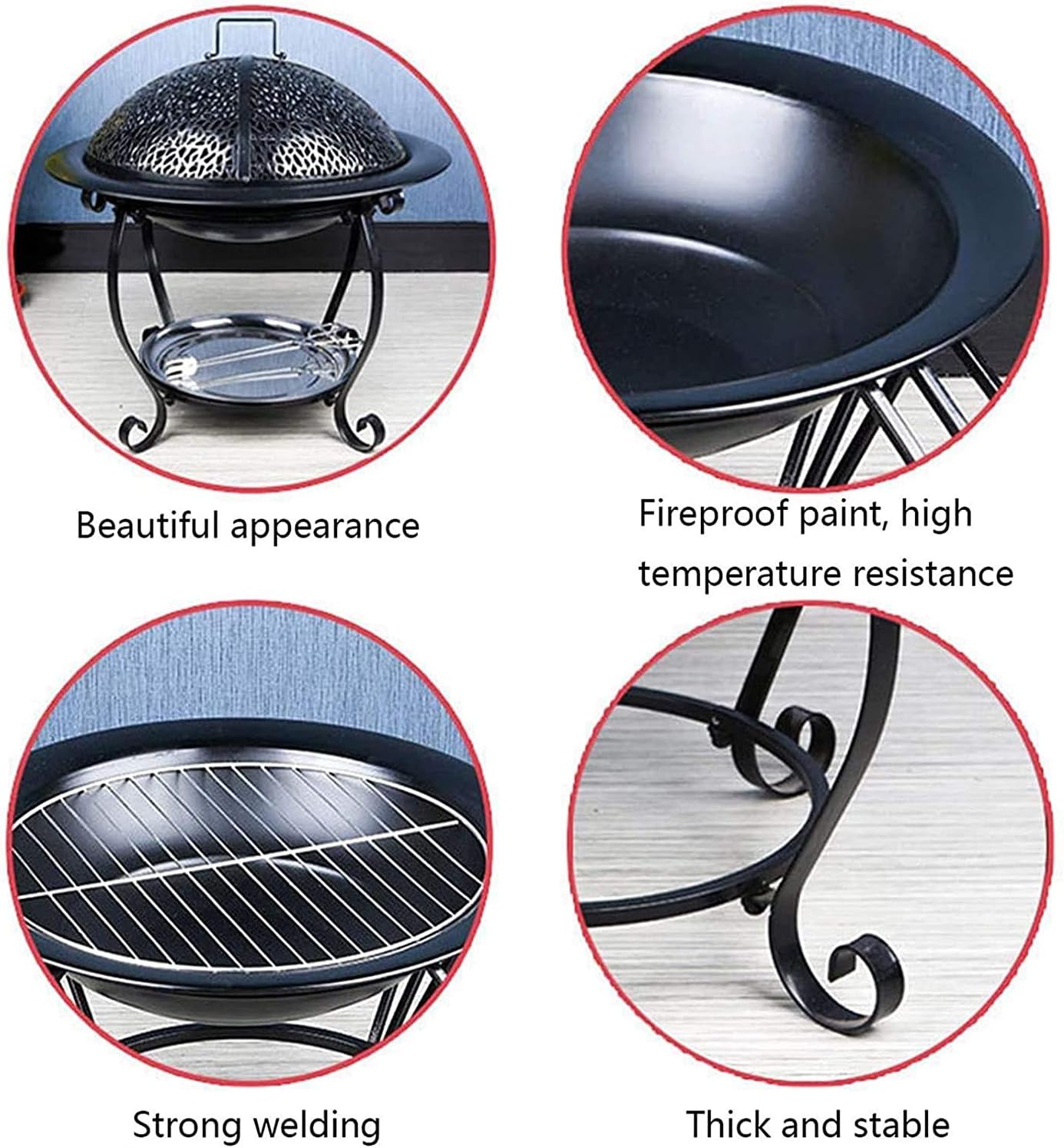 Fire Pits Outdoor Wood Burning Outdoor Fire Tables Outdoor Fire Pits,Patio Steel BBQ Grill Fire Pit