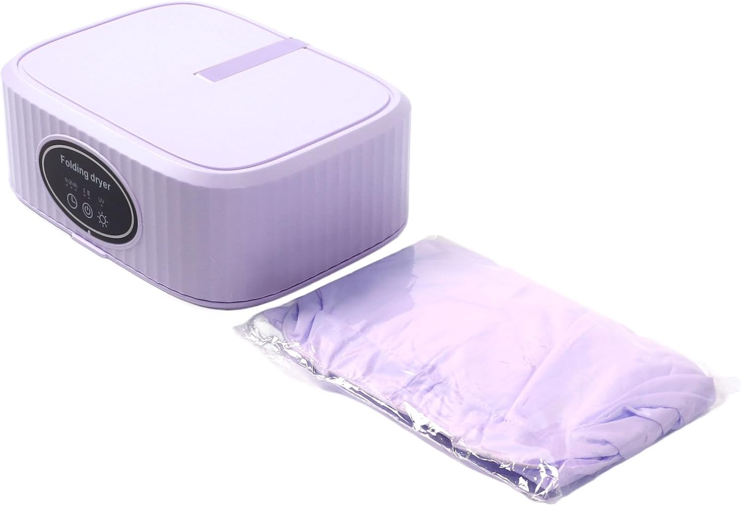 Foldable Mini Electric Laundry Dryer with Dryer Bag Timer Function Quiet US Plug 110V Portable Clothes for Light Clothes Underwear (Purple)