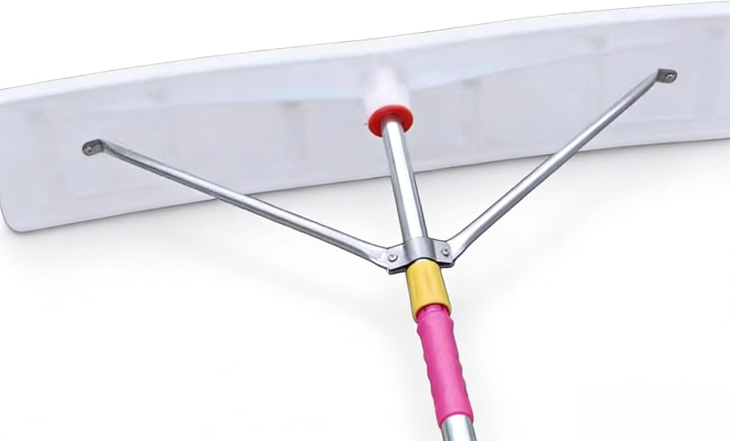 Long Reach Roof Snow Rake 20.5 ft, Adjustable Roof Snow Remover Tool, Aluminum Pole Sections, Three-Point Connection for Stability, 26