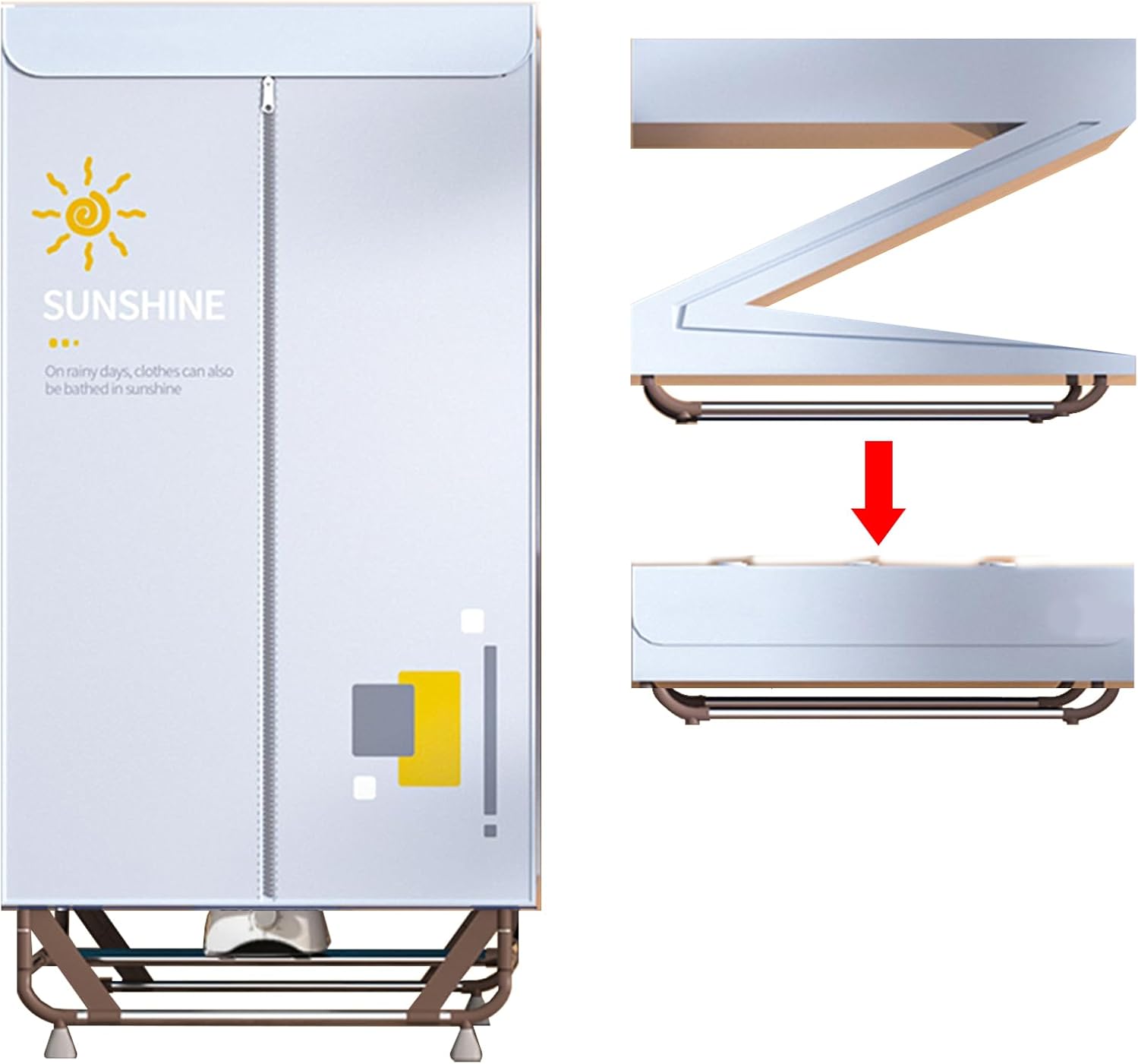 Electric Clothes Dryer Travel Dryer,Heated Clothes Drying Rack,Indoor Foldable Electric Clothes Airer Drying Rack,Temperature Controller for Home Appartments,Families,Dormitories 5 L