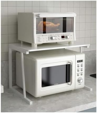 Double-Layer Microwave Shelf, Metal Kitchen Countertop Oven Rack, Space-Saving Storage for Home, Apartment, or Restaurant